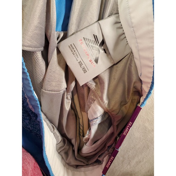 ZeroXposur Swim Shorts Mens 2XL Blue Striped Pockets Elastics Waist Drawstring - Picture 13 of 13